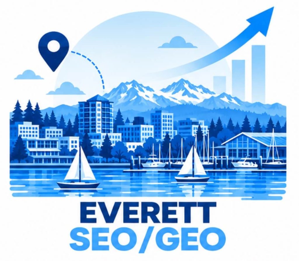 SEO and GEO services in Everett, Washington: Port of Everett waterfront with Google and AI search visibility growth