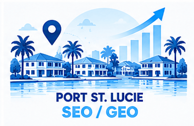SEO and GEO services in Port St. Lucie, Florida: St. Lucie River waterfront with Google and AI search visibility growth