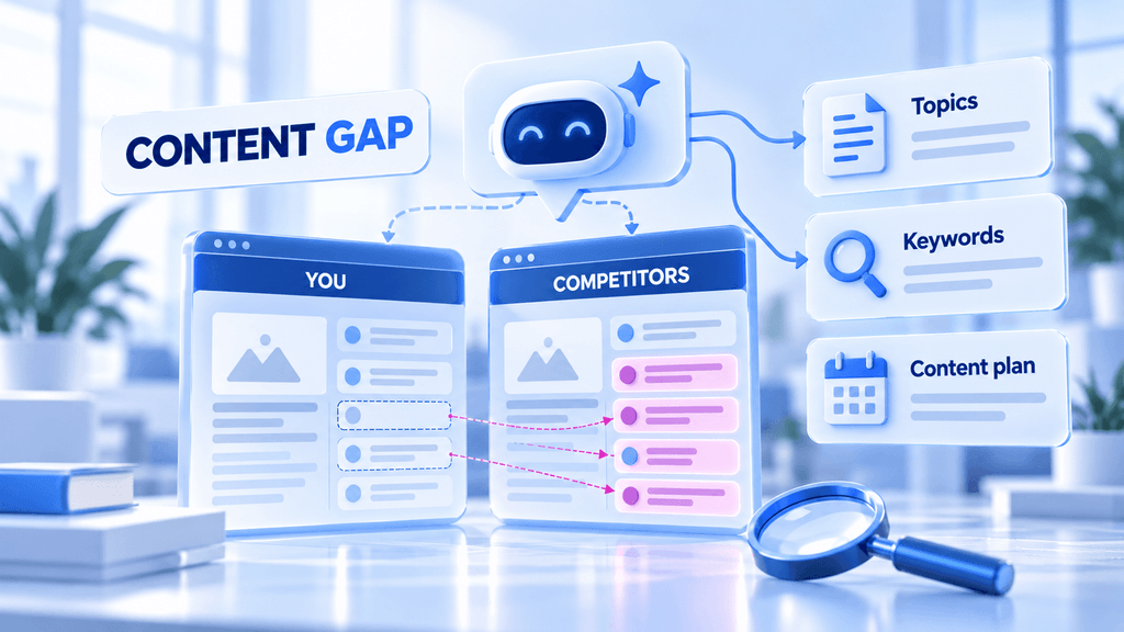 Content gap analysis with ChatGPT: comparing your content with competitors to find missing topics and keywords and build a content plan